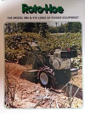 Buy Roto-Hoe 910 990 Walk-Behi Tiller Garden Power Unit Tractor Color Sales Brochure • 64.99$