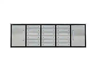 Buy 10ft Stainless Steel Storage Cabinet With Workbench (18 Drawers & 2 Cabinets) • 3,950$