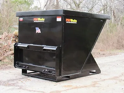 Buy 2 Cubic Yard Trash Hopper Dumpster Attachment Fits Skid Steer Quick Attach • 1,174.99$