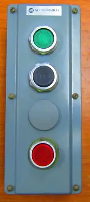 Buy 🤓 Allen Bradley 4 Hole Push Button Enclosure / W 3 Push Buttons  800t-4tz • 89.99$