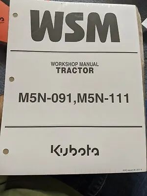 Buy Kubota M5N-091 M5N-111 Tractor Factory Workshop Repair Manual VG OEM • 75$