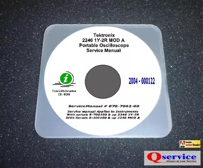 Buy Tektronix TEK 2246 1Y-2R MODA Service + Ops Manual CD With Complete A3 Diagrams • 14.99$