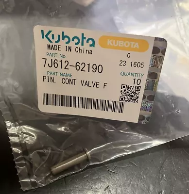 Buy Kubota OEM - Pin, Control Valve, F - BX Series - Part # 7J612-62190 • 6.50$