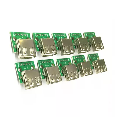 Buy Blesiya 10PCS USB 2. 0 4-Pin Inline Metal USB Female Socket Connector • 7.42$