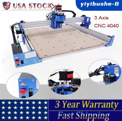 Buy 3 Axis CNC 4040 Router Engraving Wood Cutting Milling Machine ER11 Chuck USB New • 380.70$