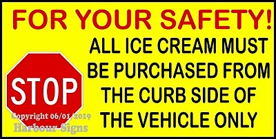 Buy Safety Stop Curbside DECAL (CHOOSE YOUR SIZE) Concession Ice Cream Truck Sticker • 13.99$