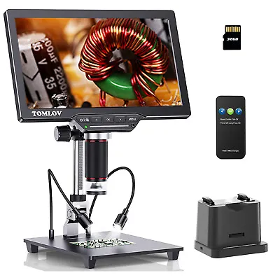 Buy TOMLOV DM202 Max Digital Microscope 10  1500x HDMI Coin Magnifier Solder Camera • 189$