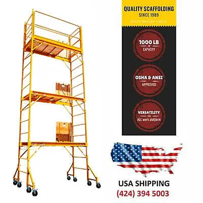 Buy  BM  18 FT SCAFFOLDING SET W / Guardraiing & 4 Pc Outriggers Drywall Painting  • 699$