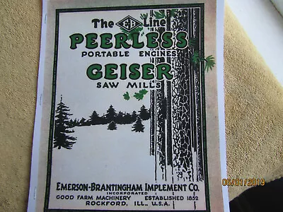 Buy 1918 Emerson Brantingham Peerless Steam Engine Geiser Saw Mills Catalog • 11.25$