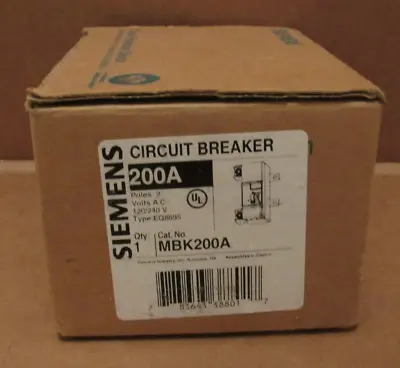 Buy Siemens 200A, MBK200A Residential Circuit Breaker, 2 Poles, 120/240 V, EQ8695 • 110$
