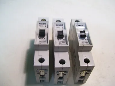 Buy Lot Siemens 5sx21 D10/c25 Circuit Breakers 230/400v 277vac Max 3pcs P4810 • 16.99$