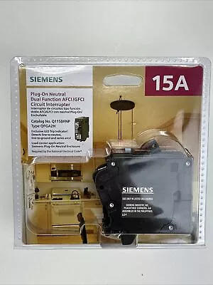 Buy Siemens Plug On Dual Function Circuit Interrupter AFCI/GFCI 15 A QFGA2N NEW • 35.95$
