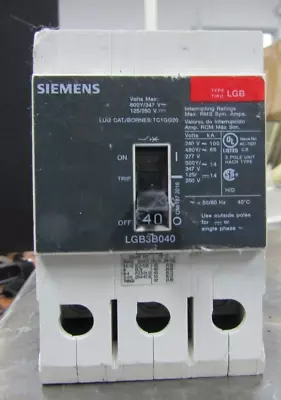 Buy 😃 Siemens 40 Amp Circuit Breaker 3 Pole 600 Vac Lgb3b040 • 89.09$
