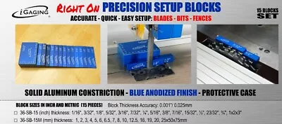 Buy IGaging Setup Blocks Precision Gauge 15 Piece Solid Aluminum Gauges With Case • 69.95$