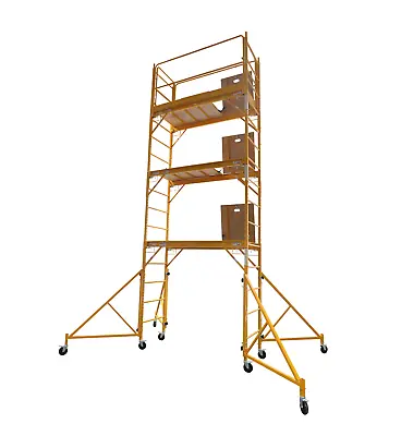 Buy 18 Foot Scaffold  Tower W/ Hatch 1000 Lbs Capacity And 36  Adjustable Outriggers • 1,199$