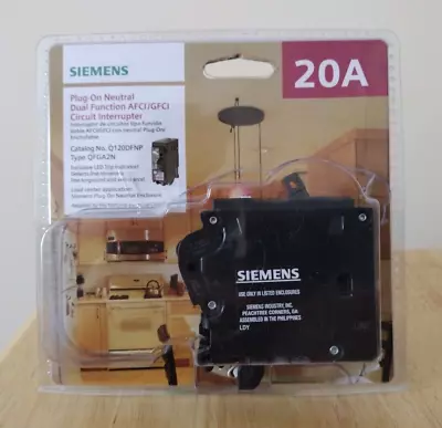 Buy Siemens Q120DFNP Type QFGA2N  20A Plug On Neutral AFCI/GFCI Circuit Interrupter • 35.99$