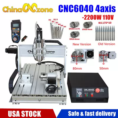 Buy 6040 4axis CNC Router Engraver Frame Mach3 USB Wood Milling Engraving Machine US • 1,099$