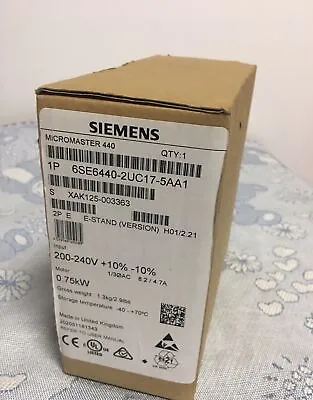 Buy 6se6440-2ud17-5aa1 Siemens Micromaster 440 New In Sealed Box Dhl/fedex • 415$