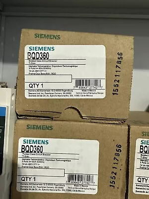 Buy Siemens BQD360 3pole 60amp 480v Circuit Breaker Type BQD NEW! • 169.89$