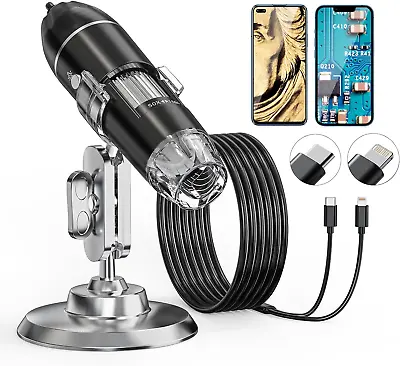 Buy Digital Handheld Microscope Camera, 1440P HD Coin Inspection 1600x Magnification • 25.99$
