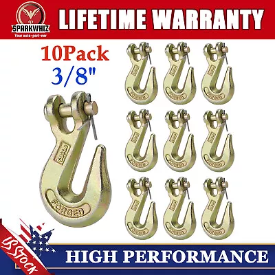 Buy 10x 3/8  Clevis Grab Hooks Wrecker Tow Chain Flatbed Trailer Tie Down 6600 Lbs • 48.99$