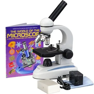 Buy AmScope 40X-1000X Glass Optics Metal Frame Student Compound Microscope + Slides • 119.99$