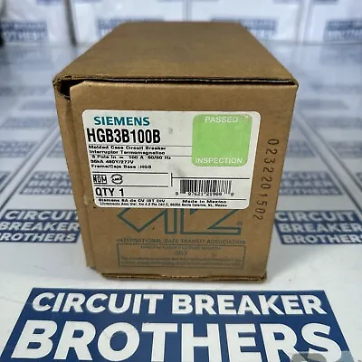 Buy Siemens ￼HGB3B100B 100 Amp 480/277V 3 Pole Circuit Breaker-Warranty (New In Box) • 284.99$
