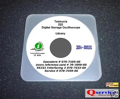 Buy Tektronix TEK 222 Oscilloscope Manuals Library Service + Operating + RS232 CD • 19.99$