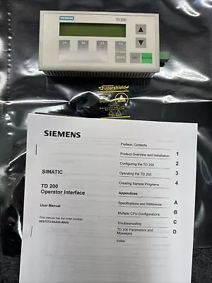 Buy Siemens 272-0aa30-0ya1 6es7272-0aa30-0ya1 Simatic S7 Td200 24v Ip65 Hmi • 175$