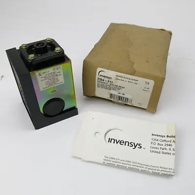 Buy Invensys 2364-211 Pneumatic Electric Relay 20 Amps Air - 30 PSI Max • 59.99$