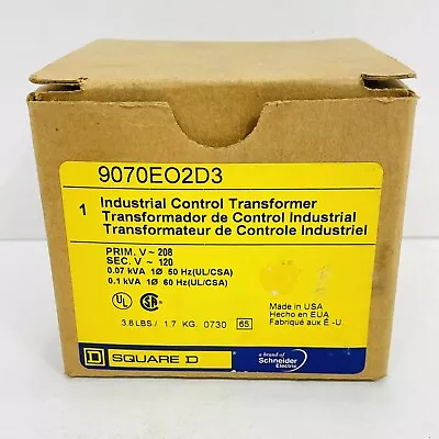 Buy Square D Schneider Electric 9070EO2D3 Industrial Control Transformer ~NEW~ • 229.99$