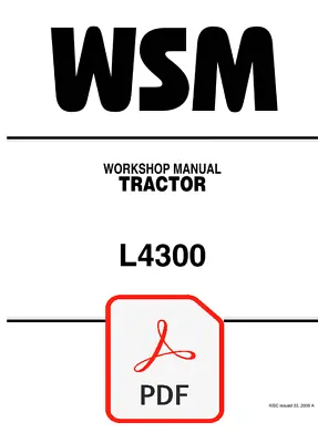 Buy Kubota Tractor L4300 Workshop Manual PDF • 20.99$