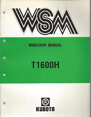 Buy Kubota T1600H Riding Mower Shop Service Repair Manual Wsm 1989 Print • 25$