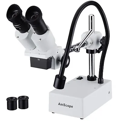 Buy 5X-10X Widefield Stereo Microscope With Boom Arm Stand And LED Incident Light • 212.99$