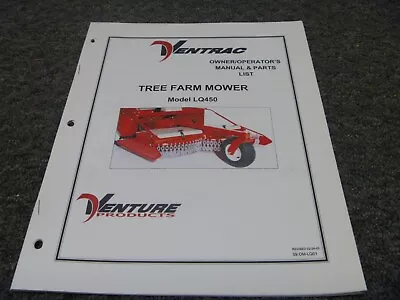 Buy Ventrac LQ450 Tree Farm Mower Parts Catalog & Owner Operator Manual OM-LQ01 • 104.30$