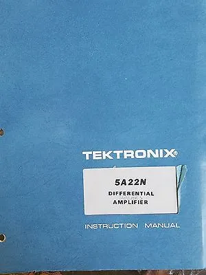 Buy Tektronix Differential Amplifier 5A22N Instruction Manual • 24.95$