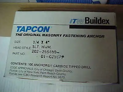 Buy Tapcon Screws 1/4  X 4  Hex Head With Slot 100 Pcs 5# 1 Box ( P17)  • 37.99$