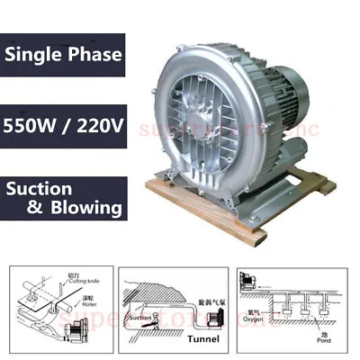 Buy 550W Air Vacuum Pump Vortex Fan High Pressure 20Kpa 220V 1 Phase Dry Air Blower • 339.99$