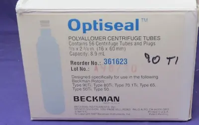 Buy Beckman 361623 OptiSeal 8.9mL Polyallomer Centrifuge Tubes 16x60mm 56 Tubes • 31.96$