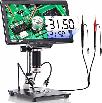 Buy TOMLOV DM201M Digital Microscope With Multimeter 1200X Electronic Solder Repair • 209$