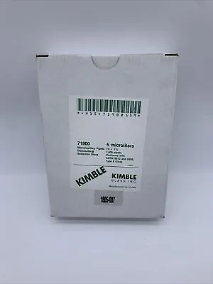 Buy Kimble 71900-5  Glass Disposable Micro Capillary Pipets 5 Microliters 1000 Total • 49.99$
