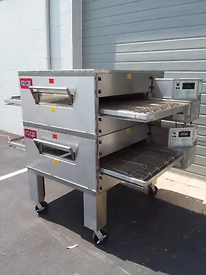 Buy 2019 EDGE MODEL 3240 Double Deck Gas Fired Conveyor Pizza Ovens • 1$
