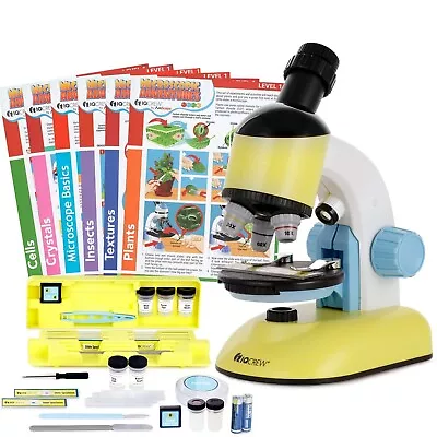 Buy IQCREW AmScope 52 Pc All-in-1 Kids Microscope Kit-2 LED Lights+Experiment Cards • 56.99$