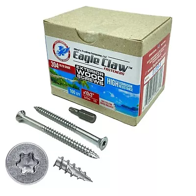 Buy Stainless Steel Wood Screws #10 X 3 In Star Drive T 25  (QTY 100) • 26.95$