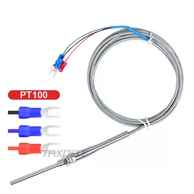 Buy 2M Stainless Steel RTD PT100 Temperature Sensor Probe Thermal M8 Thermocouple • 10.80$