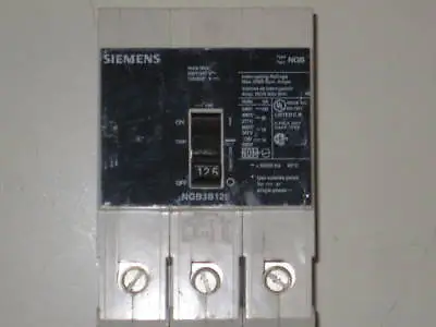 Buy Siemens Ngb3b125 3 Pole 600 Volt 125 Amp (b1) • 395$