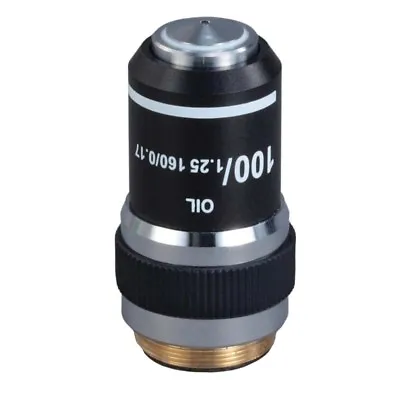 Buy 100X/1.25 DIN Achromatic Objective Lens For Compound Microscopes (Oil, Spring) • 49.99$