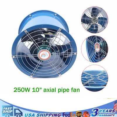 Buy 10  Axial Fan Cylinder Pipe Spray Booth Paint Fumes Exhaust Fan 2000m³/H 250W • 74.55$