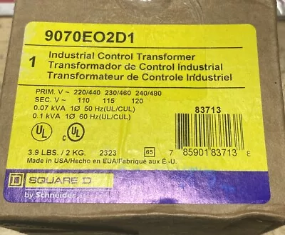 Buy NEW Square D 9070EO2D1 Industrial Control Transformer 83713 Schneider Electric • 179$