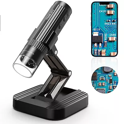 Buy TOMLOV 1000x WIFI Digital Microscope USB Magnifier Camera For IPhone IPad Ios • 36.99$